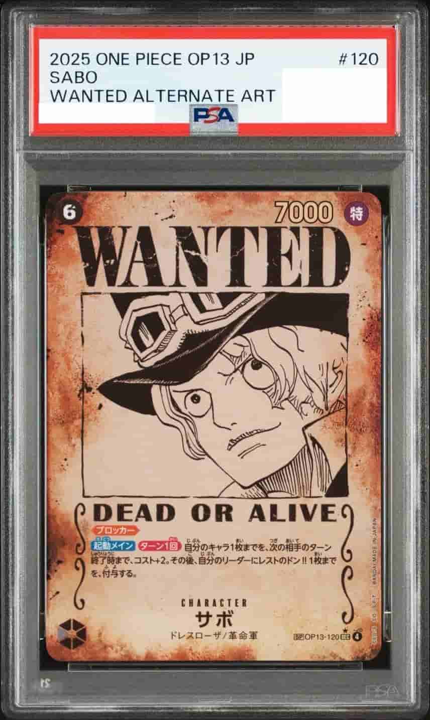 Prize image: PSA10 Sabo Special Parallel (JP) - SEC (OP13-120)
