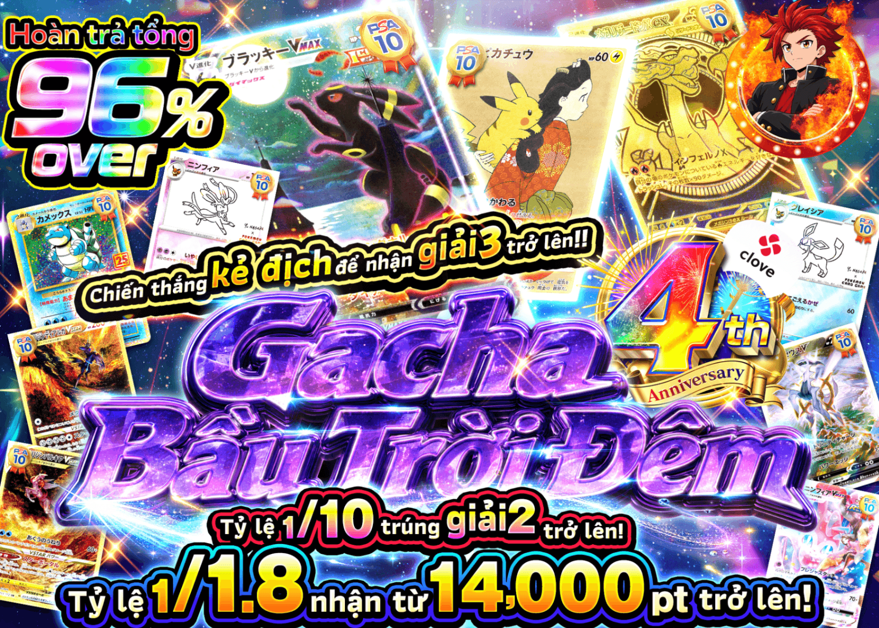 Mystery Pack Pokémon 4周年 夜空 1/1.8 | Clove Mystery Pack - Mystery Pack trực tuyến (Clove Oripa)