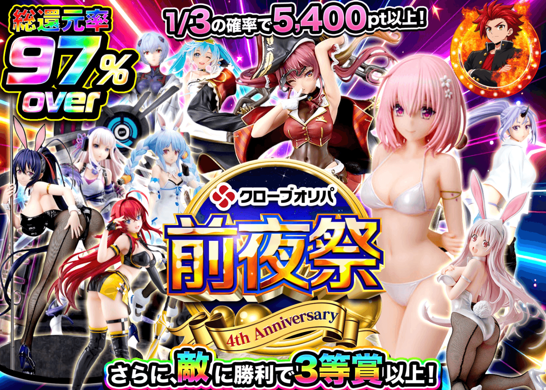 フィギュアオリパ 4周年前夜祭 | オンラインオリパ・ネットオリパのクローブオリパ(Cloveオリパ)
