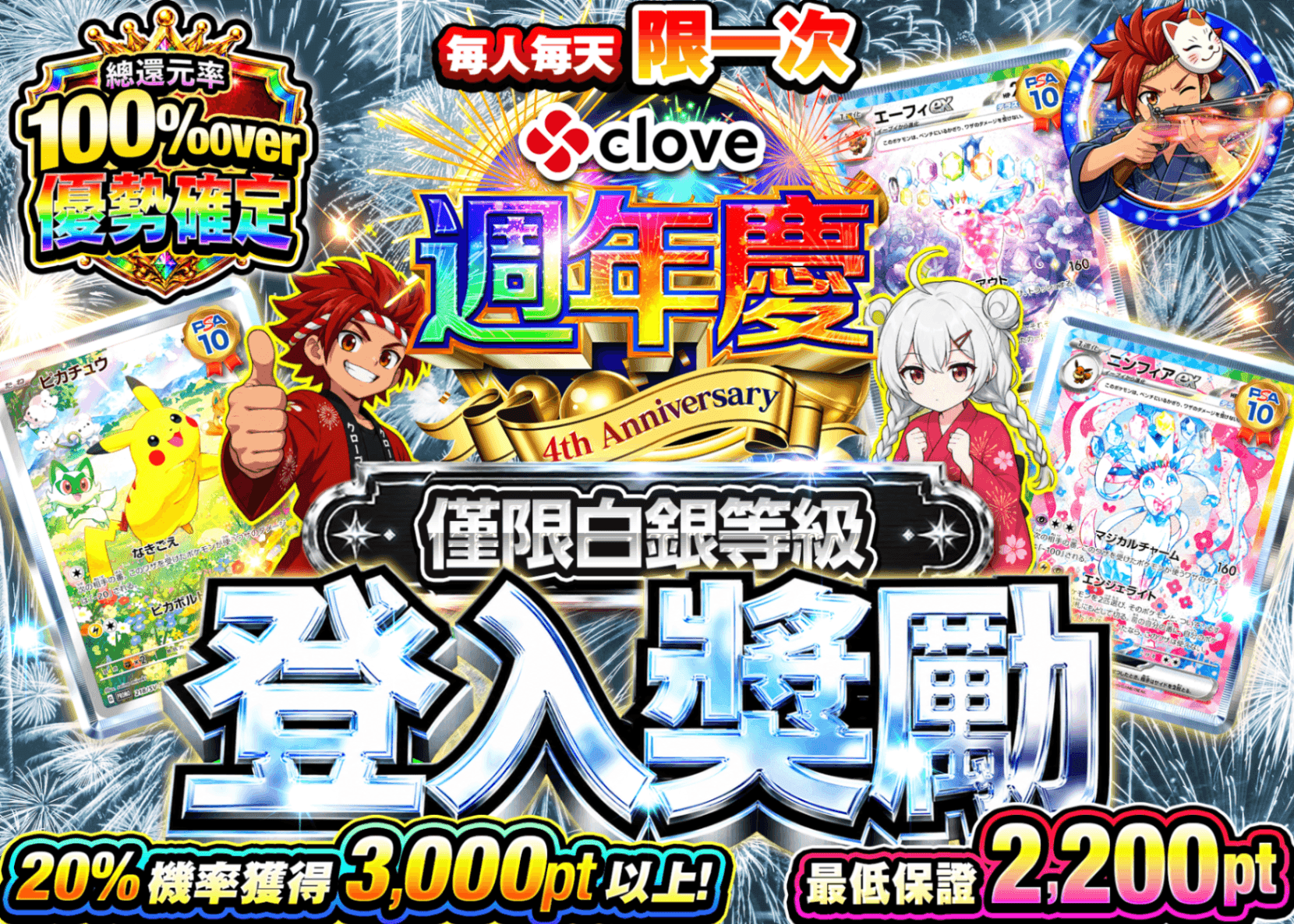 寶可夢卡牌盲盒 ログインボーナス(シルバー) | 線上抽卡・線上盲盒的Clove