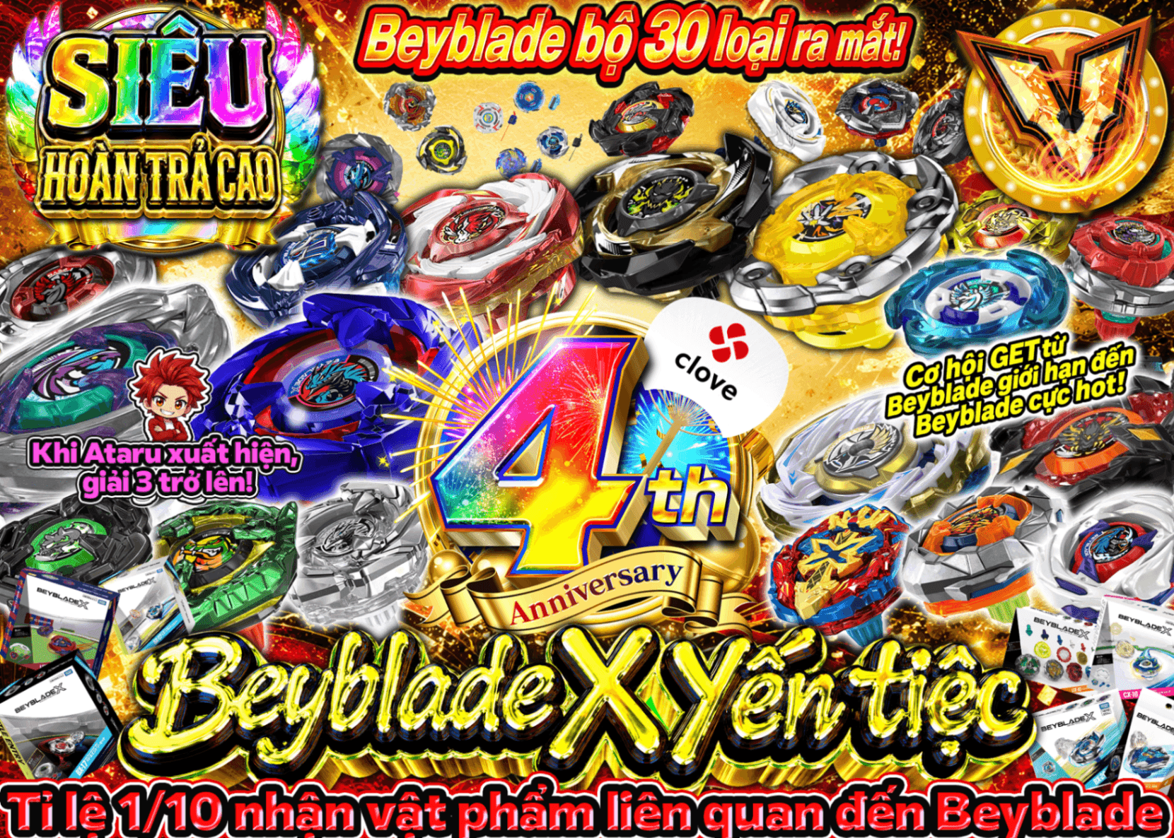 Mystery Pack hobby 4周年 ベイブレードX | Clove Mystery Pack - Mystery Pack trực tuyến (Clove Oripa)