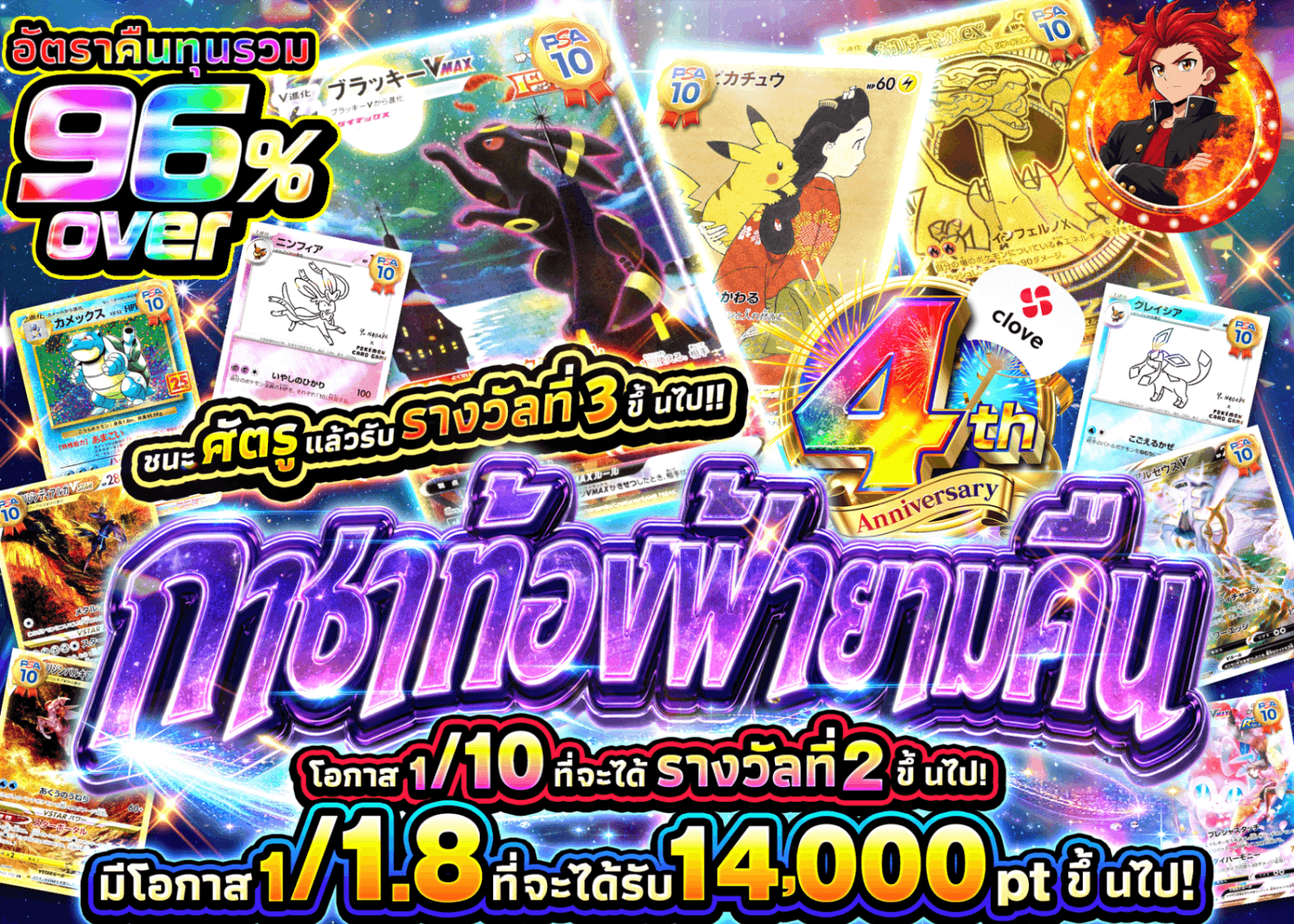 มิสเตอรี่แพ็ค Pokémon 4周年 夜空 1/1.8 | Clove มิสเตอรี่แพ็ค