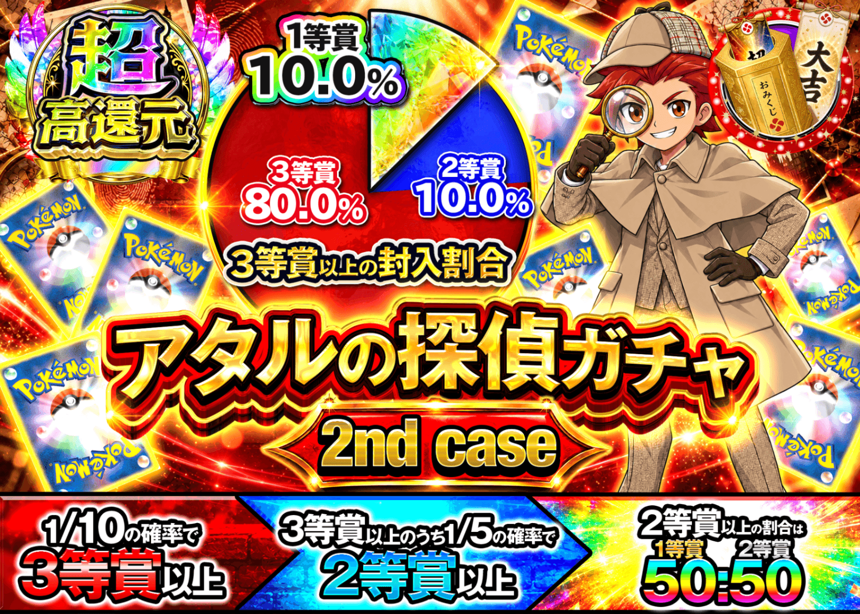 ポケカオリパ アタルの探偵ガチャ 2st グラフ | オンラインオリパ・ネットオリパのクローブオリパ(Cloveオリパ)