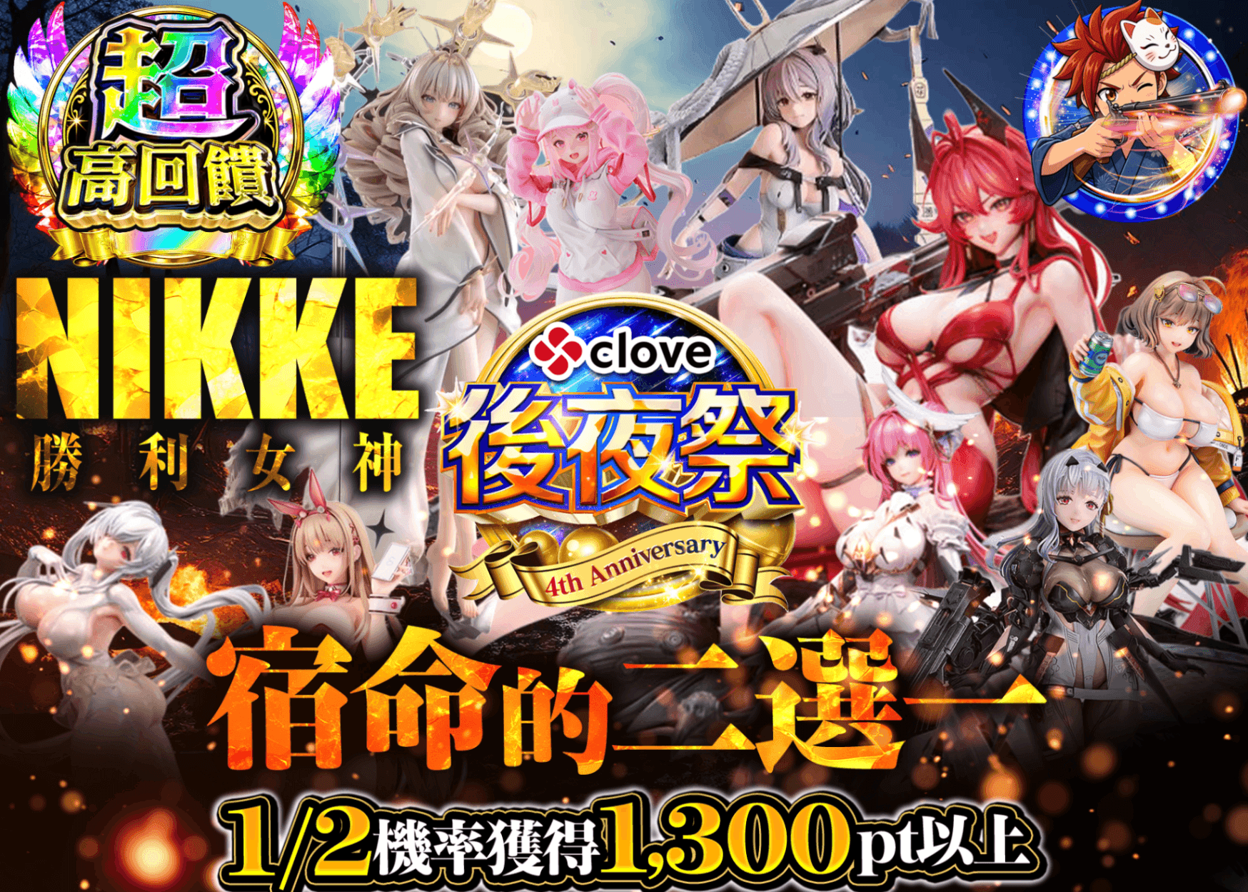公仔抽卡 4周年　後夜祭　nikke | 線上抽卡就選Clove