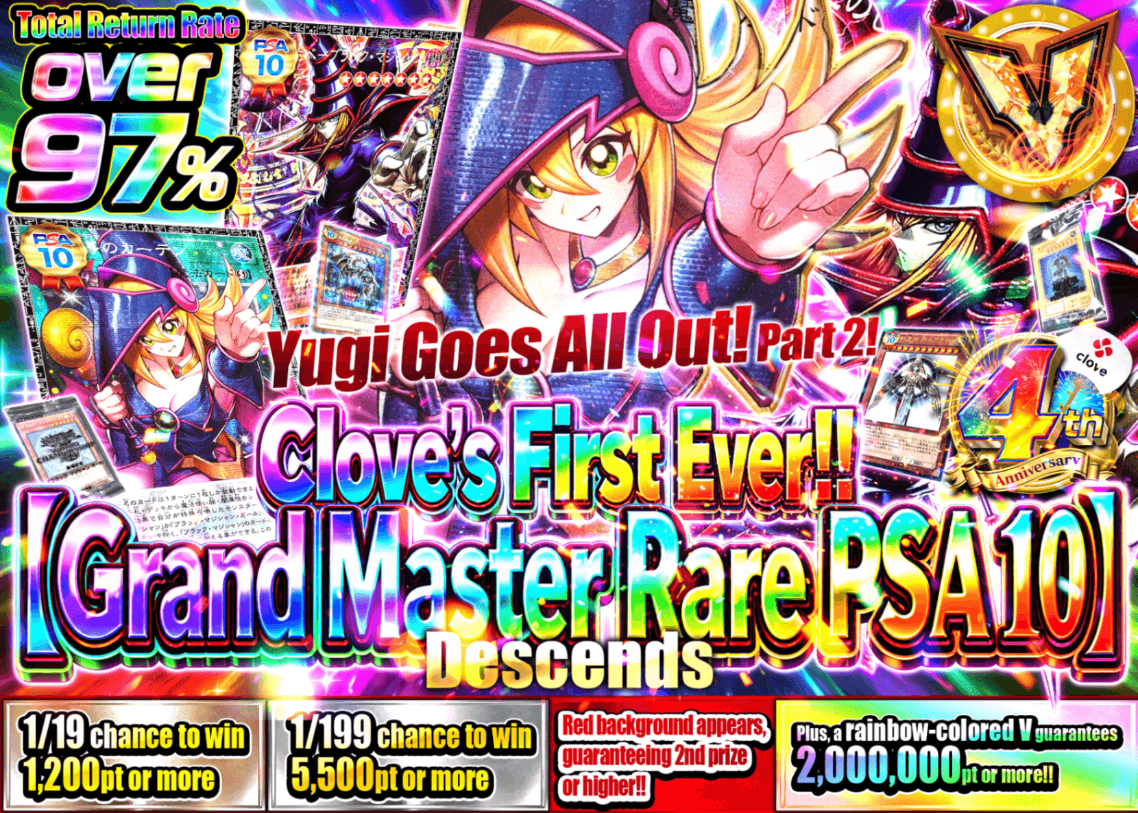 YU-GI-OH! Mystery Pack 4周年メイン企画② クローブ初!!【グランドマスターレア PSA10】降臨!! | Clove Mystery Packs