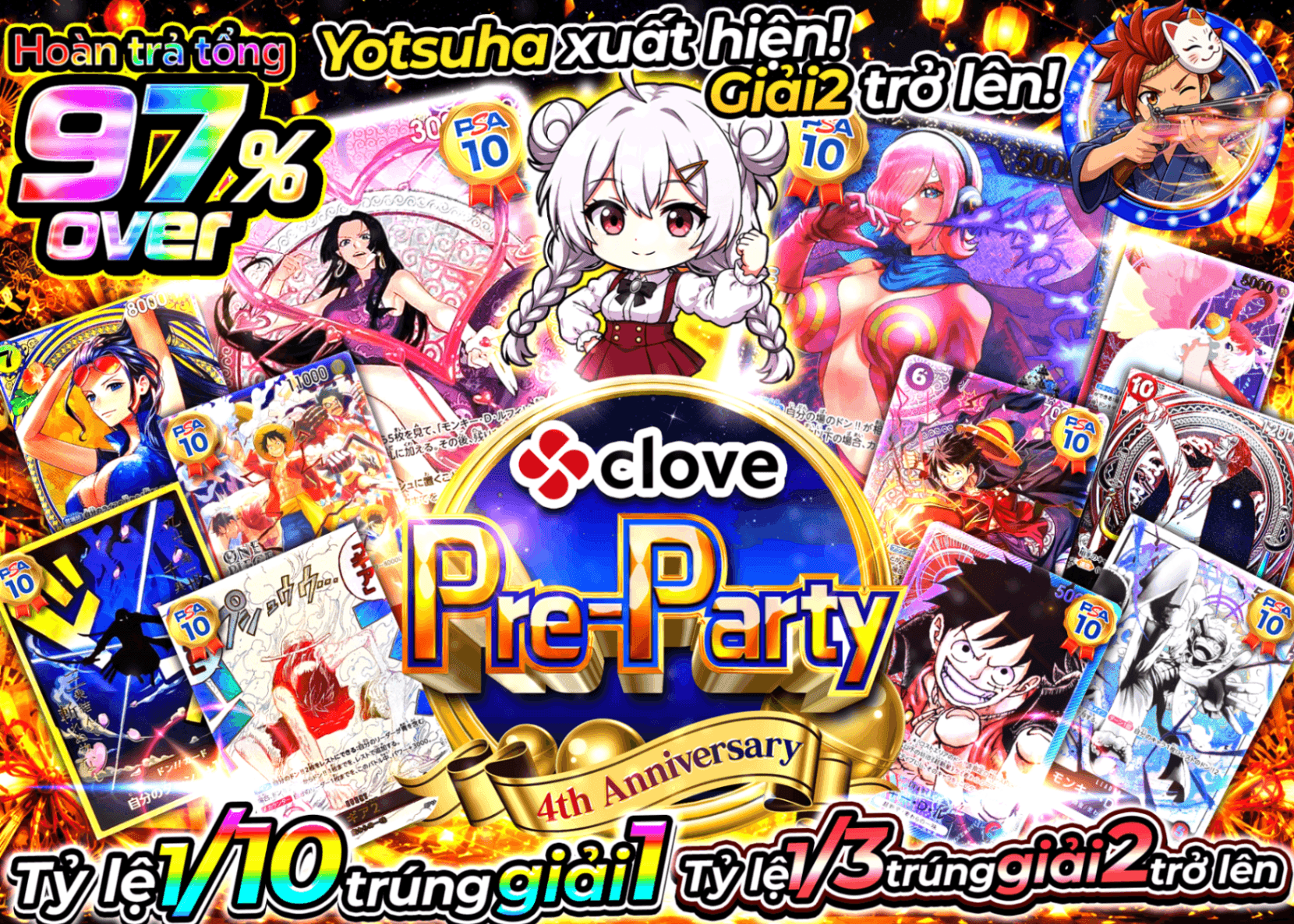 Mystery Pack One Piece 4周年前夜祭 ワンピ 1/10で1等賞 | Clove Mystery Pack - Mystery Pack trực tuyến (Clove Oripa)