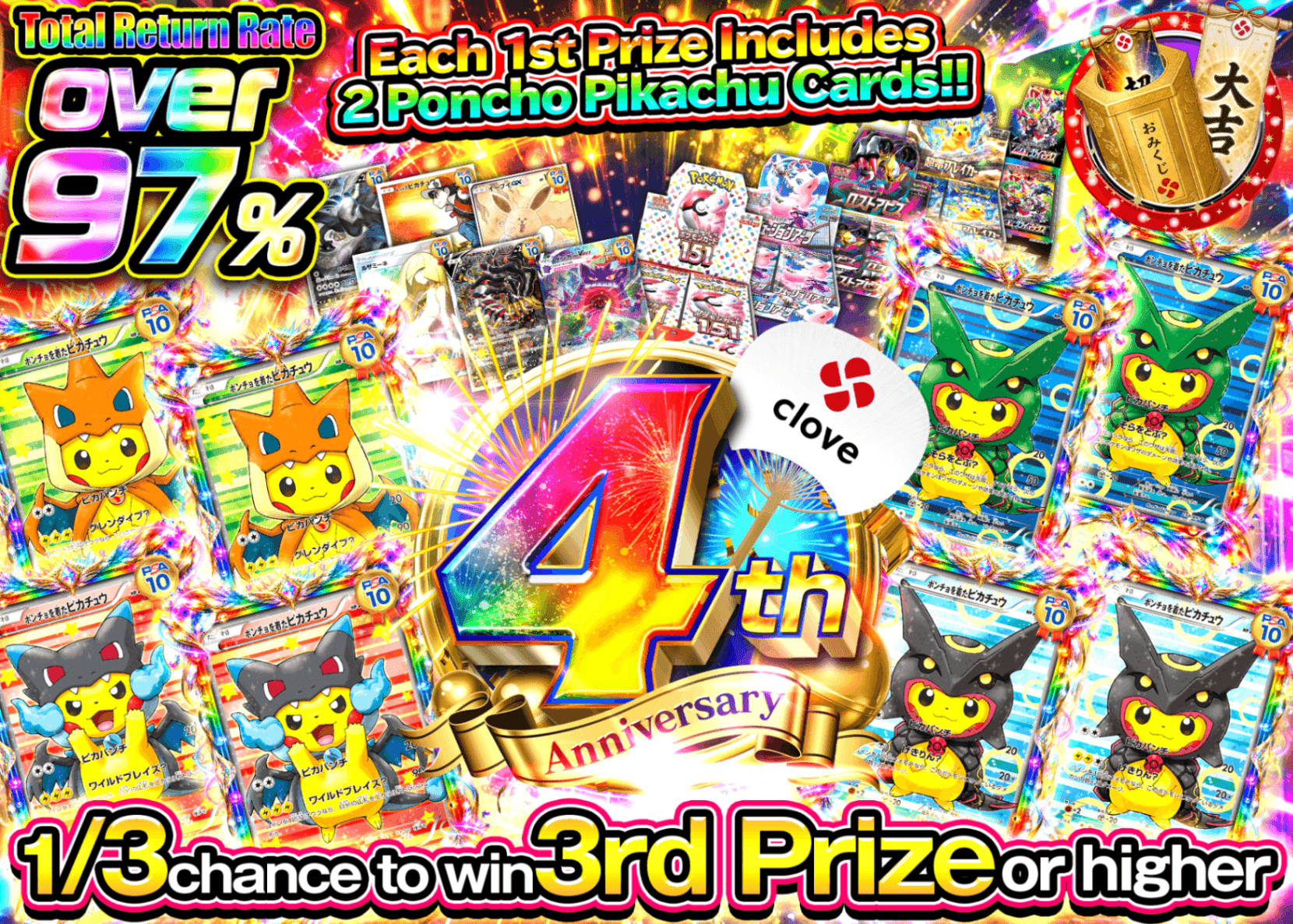 Pokémon Mystery Pack 4周年 ポンチョ2枚ずつ | Clove Mystery Packs