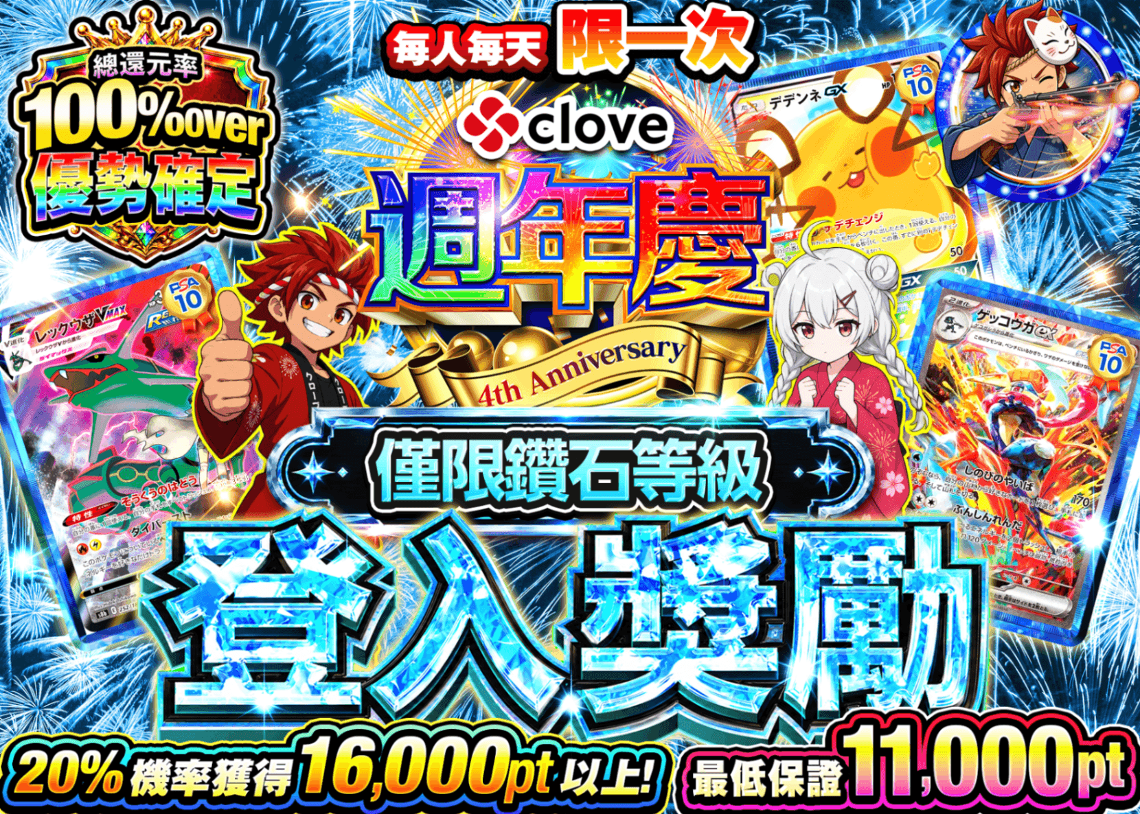寶可夢卡牌盲盒 ログインボーナス(ダイヤモンド) | 線上抽卡・線上盲盒的Clove