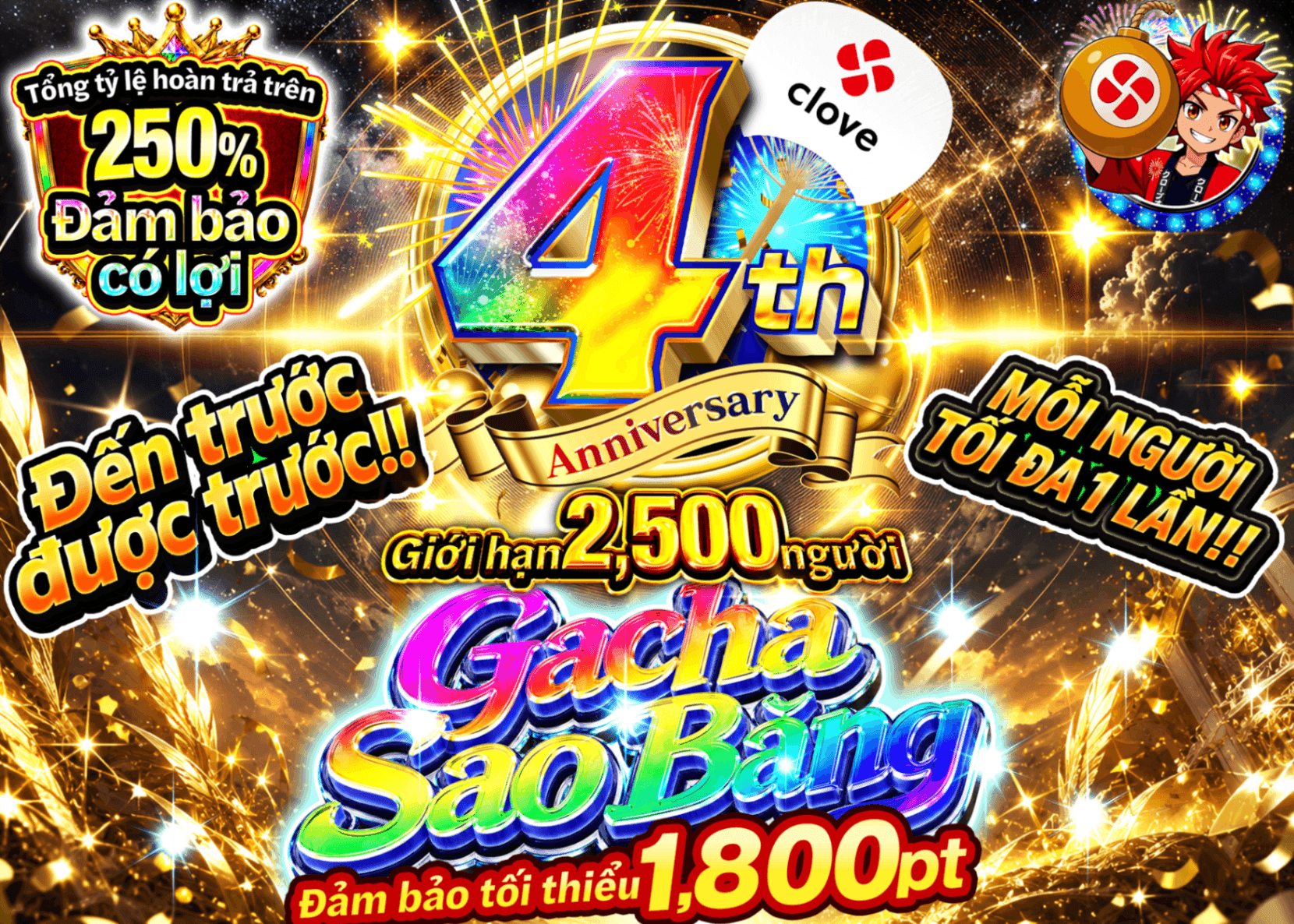 Mystery Pack Pokémon 4周年 流星ガチャ 800pt | Clove Mystery Pack - Mystery Pack trực tuyến (Clove Oripa)