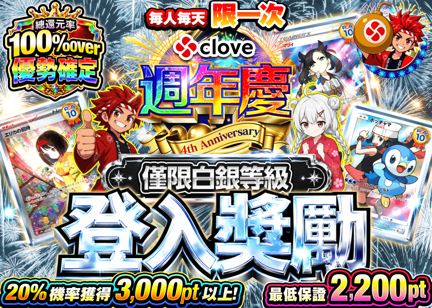 寶可夢卡牌盲盒 ログインボーナス(シルバー) | 線上抽卡・線上盲盒的Clove
