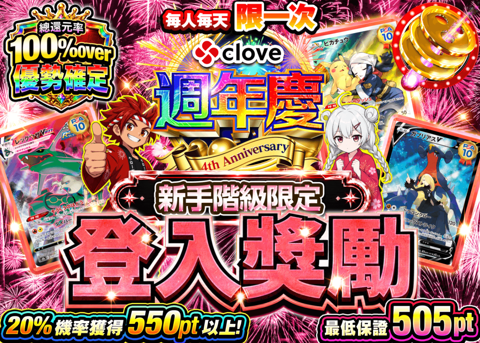 寶可夢卡牌抽卡 ログインボーナス(ビギナー) | 線上抽卡就選Clove