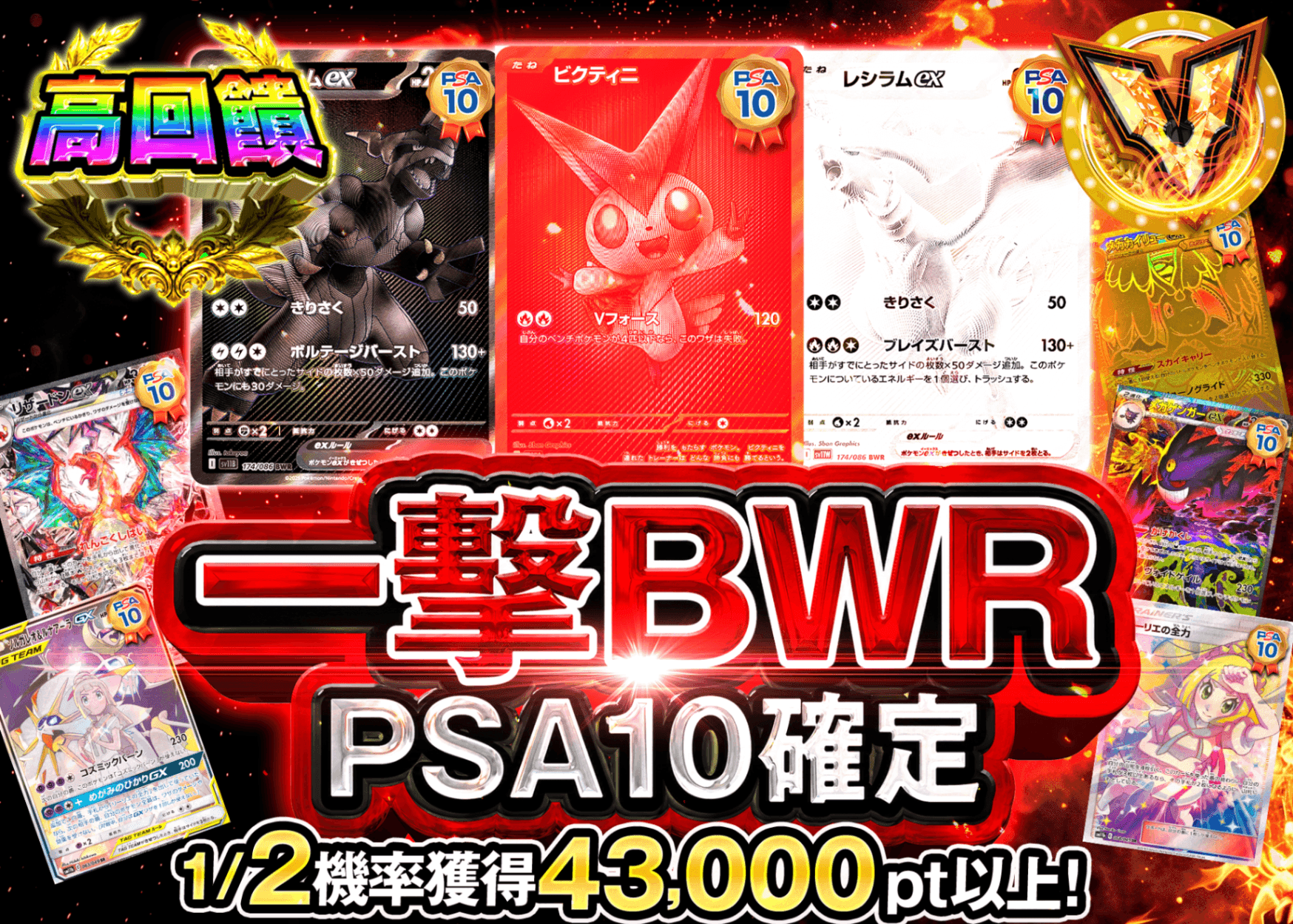寶可夢卡牌抽卡 PSA10確定 一撃BWR | 線上抽卡就選Clove