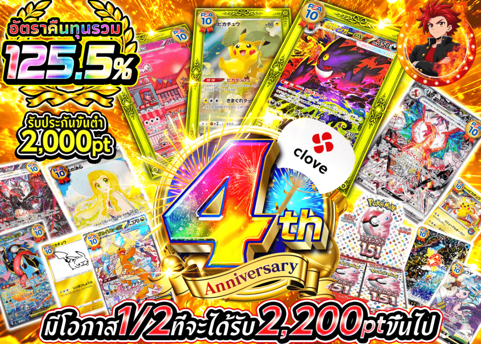 มิสเตอรี่แพ็ค Pokémon 4周年 ノーリスクにぶいちガチャ C2 | Clove มิสเตอรี่แพ็ค
