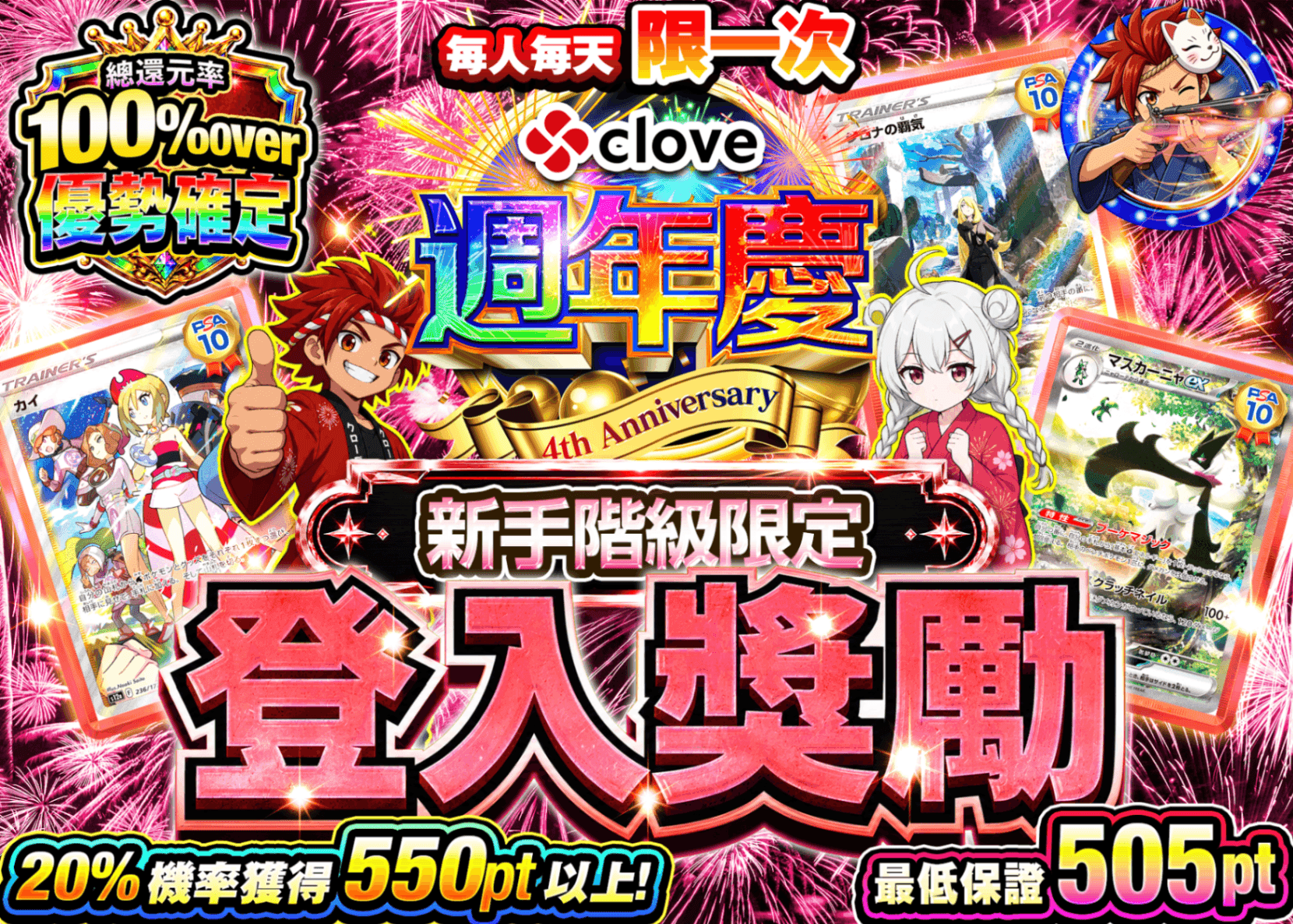 寶可夢卡牌盲盒  ログインボーナス(ビギナー) | 線上抽卡・線上盲盒的Clove