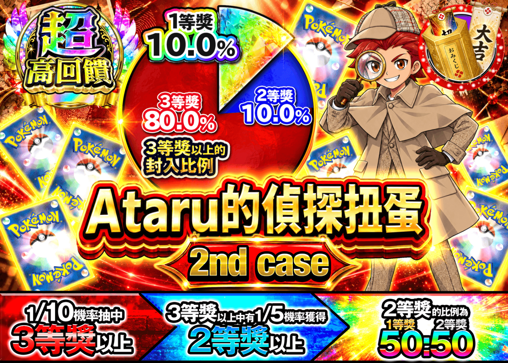 寶可夢卡牌抽卡 アタルの探偵ガチャ 2st グラフ | 線上抽卡就選Clove