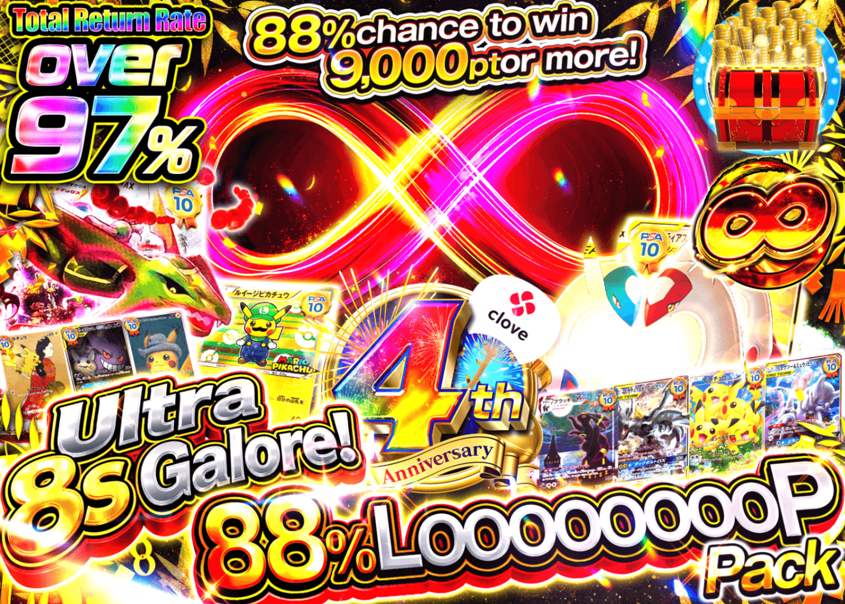 Pokémon Mystery Pack 4周年記念 88ループ | Clove Mystery Packs