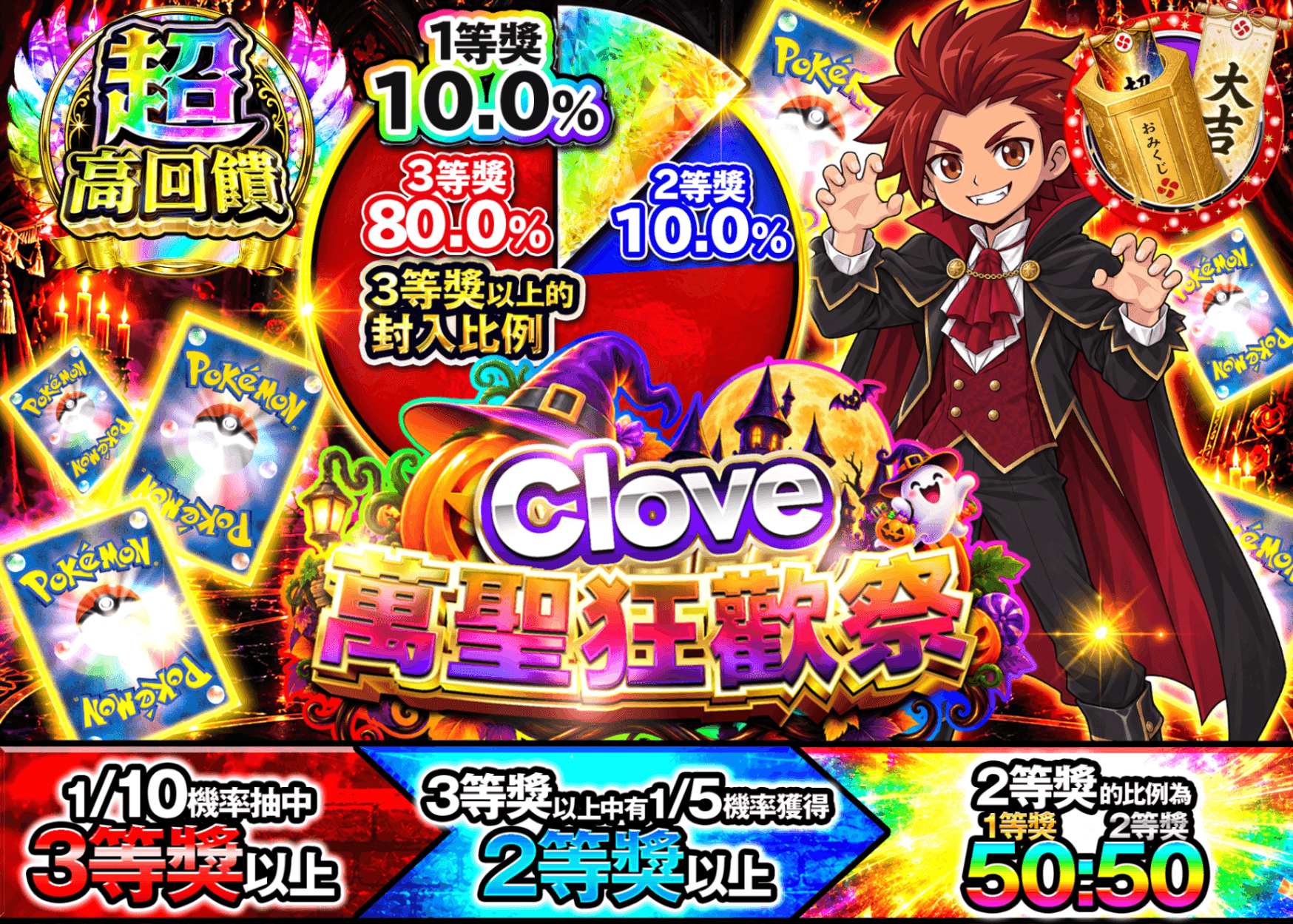 寶可夢卡牌抽卡 ハロウィン グラフ | 線上抽卡就選Clove