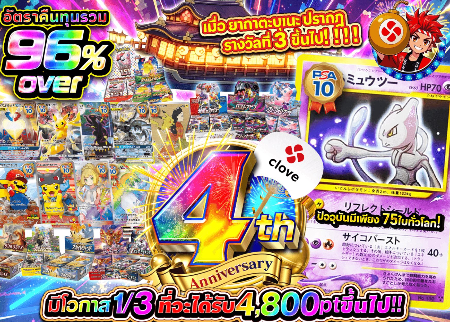 มิสเตอรี่แพ็ค Pokémon 4周年 ひかるミュウツー降臨 | Clove มิสเตอรี่แพ็ค