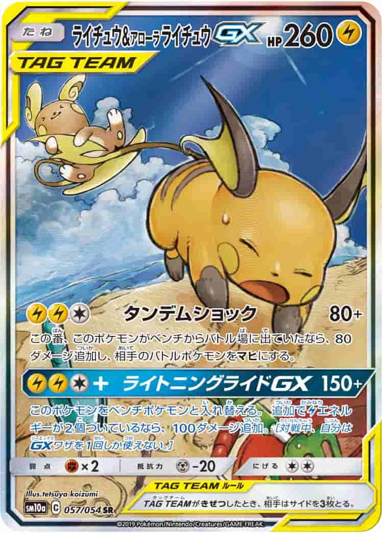 Prize image: PSA10 Raichu & Alolan Raichu GX (JP) - SR (SM10a 057/054)