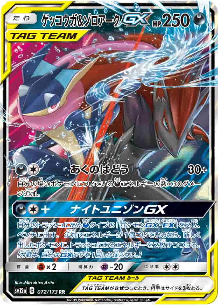 Prize image: Greninja & Zoroark GX (JP) - RR (SM12a 072/173)