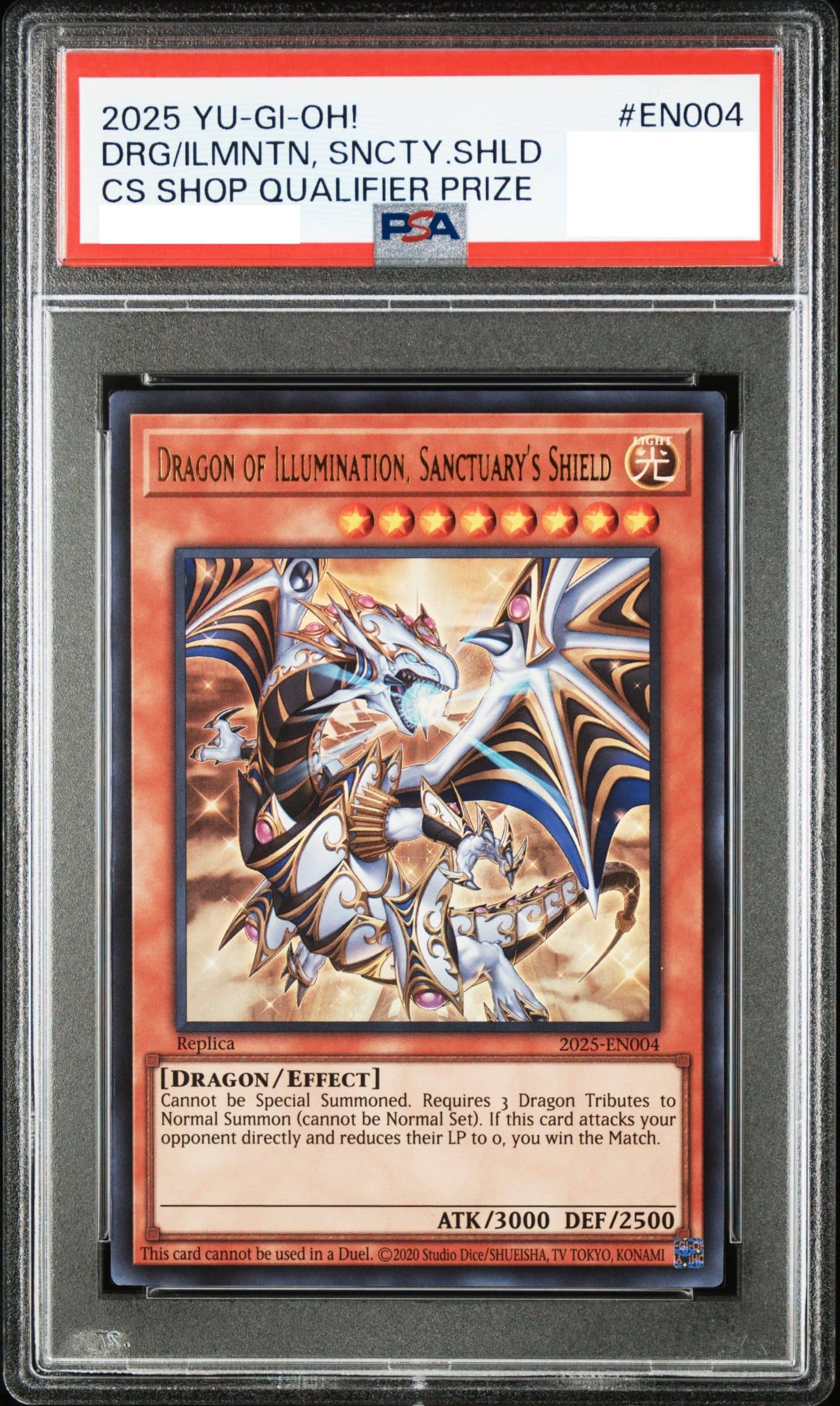 Prize image: PSA10 Dragon of Illumination, Sanctuary's Shield (JP) - UR (2025-EN004)