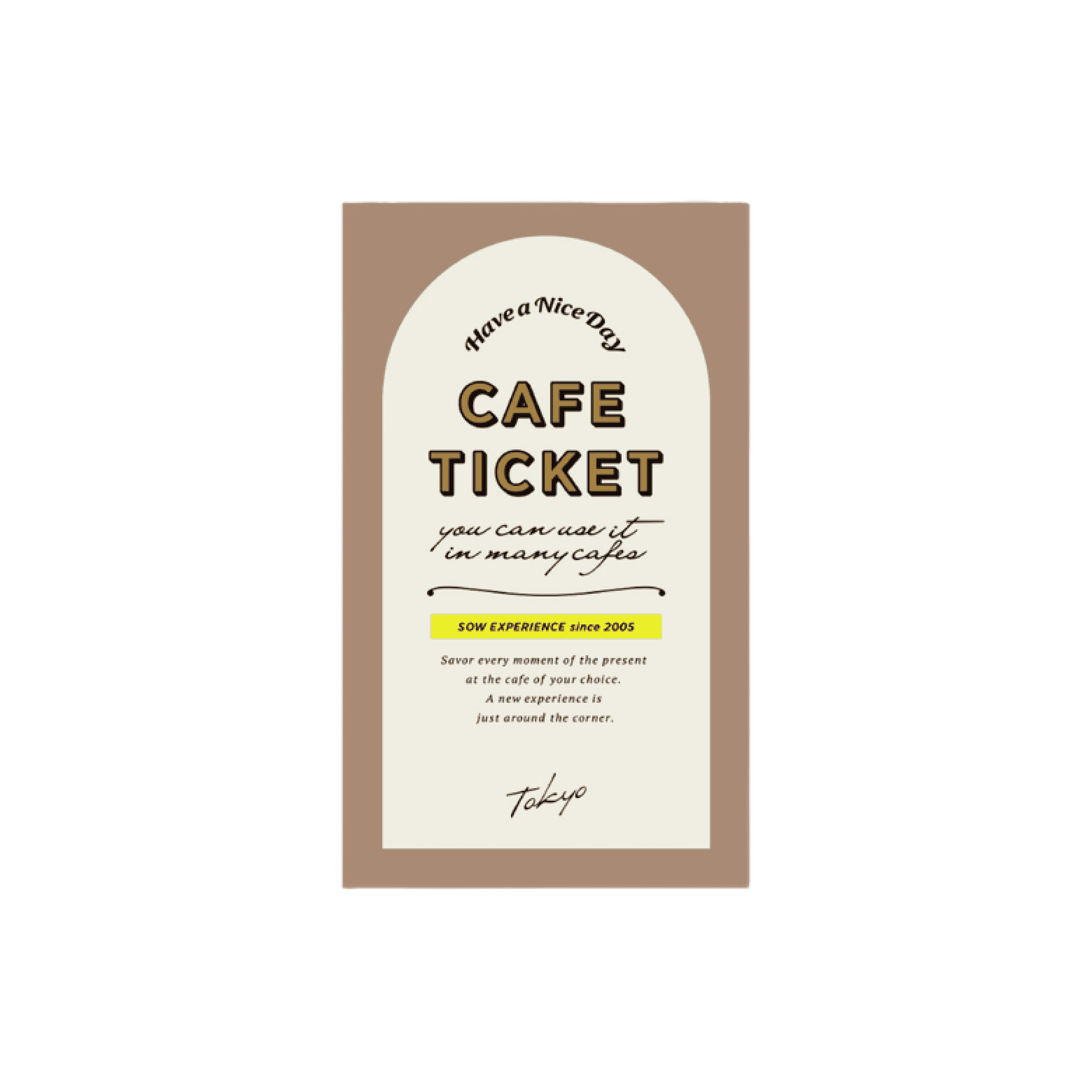 Prize image: カフェチケット TOKYO - (SOW EXPERIENCE)